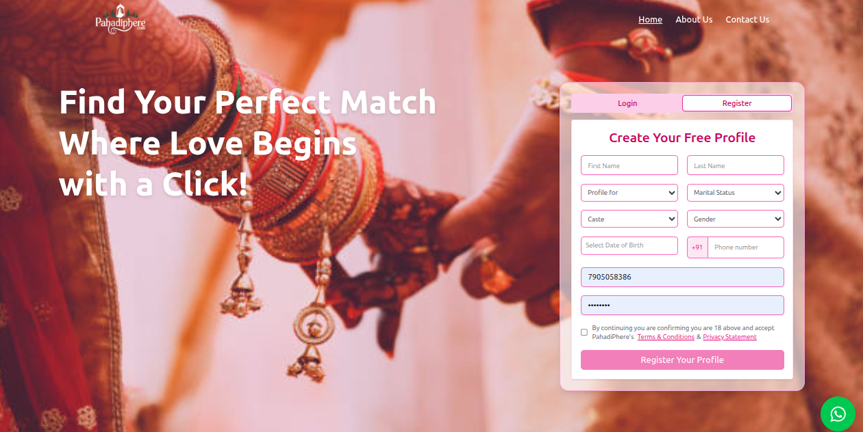 Pahadiphere - Matrimony Platform Web Application